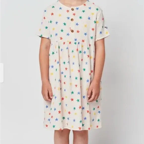 Bobo Choses Stars All Over 100% Organic Cotton Dress Age 8-9 - Picture 5 of 7